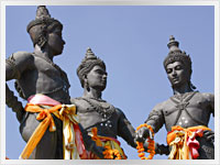 Thai Warriors statues of ancient thai warriors