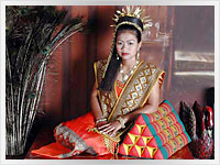 Traditional Thai young thai woman wearing traditional Thai costume