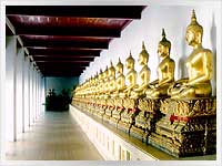teaching buddha statues at the emerald buddha temple in Bangkok, Thailand