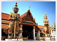 the entrance to Wat Po temple in Bangkok, Thailand