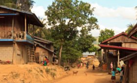 daily-life-in-a-small-local-village-oudomxay-in-laos-96393302